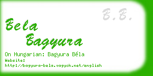 bela bagyura business card